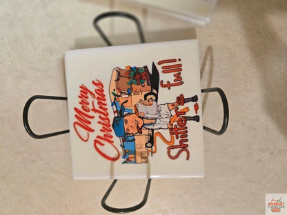 Shitters Full 4-inch Christmas 🎄 Coasters Dis An Dat Tumbler Store