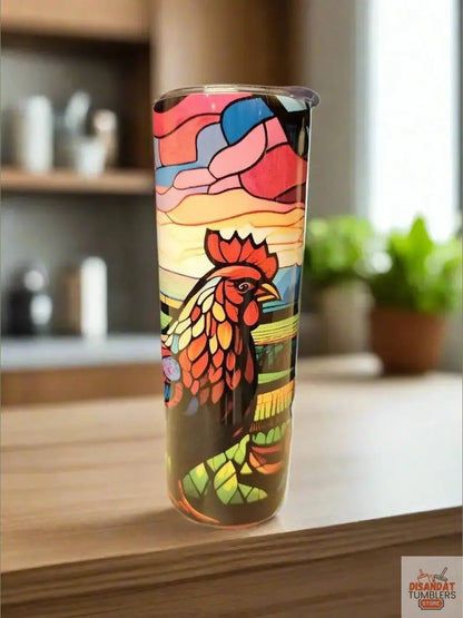Stain glass Rooster 20oz Tumbler Dis An Dat Tumbler Store