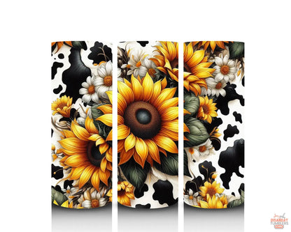 Sunflower/Cow Design 20oz Tumbler Dis An Dat Tumbler Store