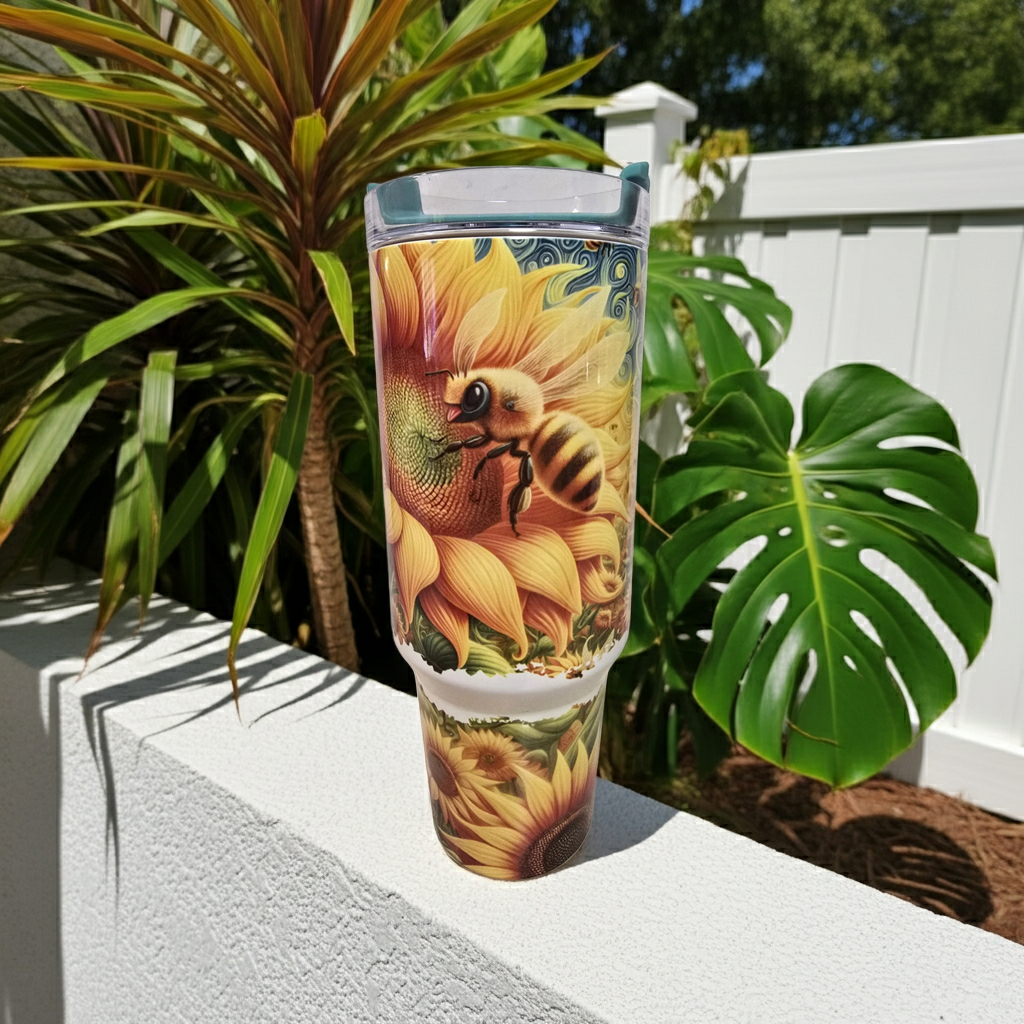 Sunflower🌻 Bumble Bee 🐝 40oz Tumbler Dis An Dat Tumbler Store
