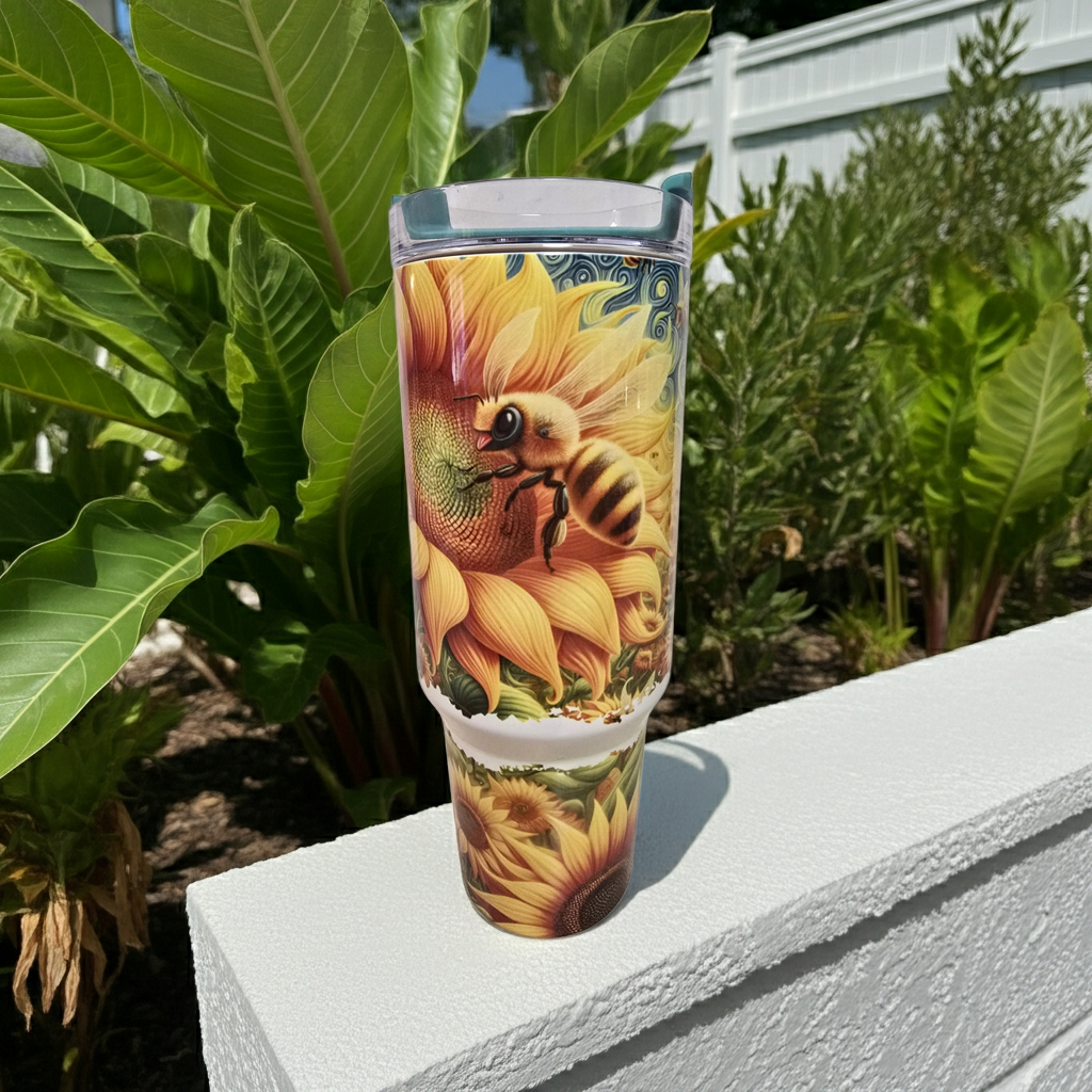 Sunflower🌻 Bumble Bee 🐝 40oz Tumbler Dis An Dat Tumbler Store