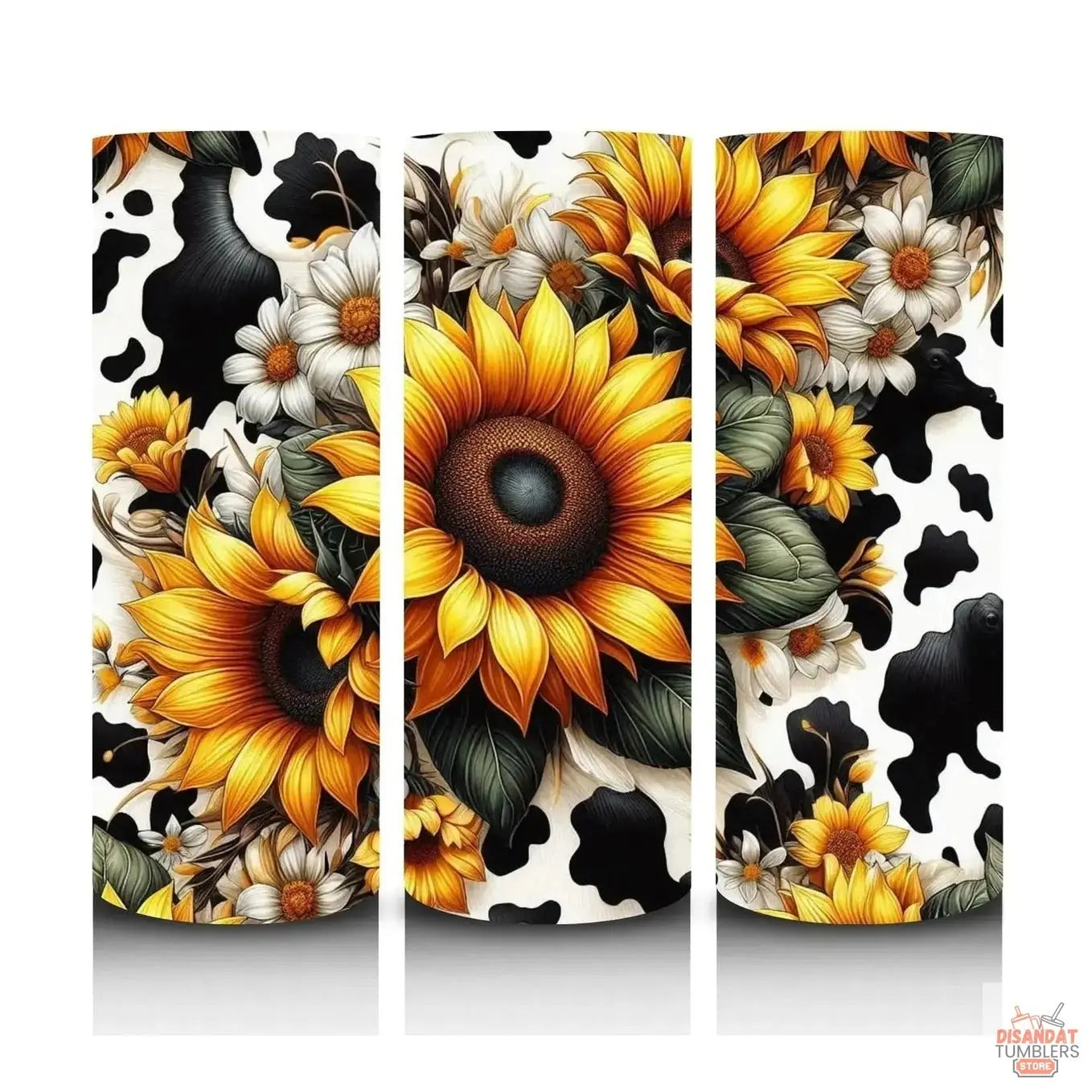 Sunflowers W/ Cow Design 20oz Tumbler - Dis An Dat Tumbler Store