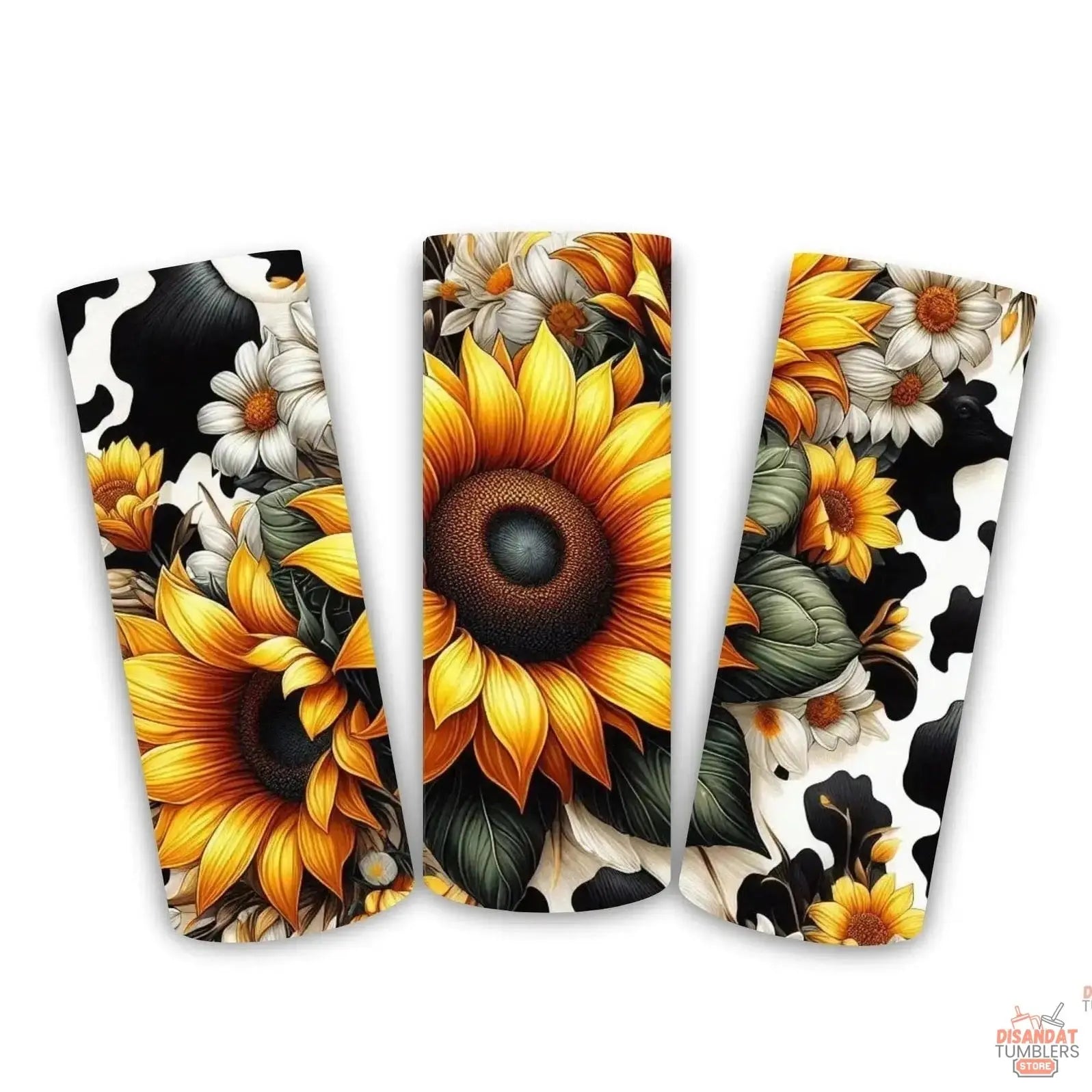 Sunflowers W/ Cow Design 20oz Tumbler - Dis An Dat Tumbler Store