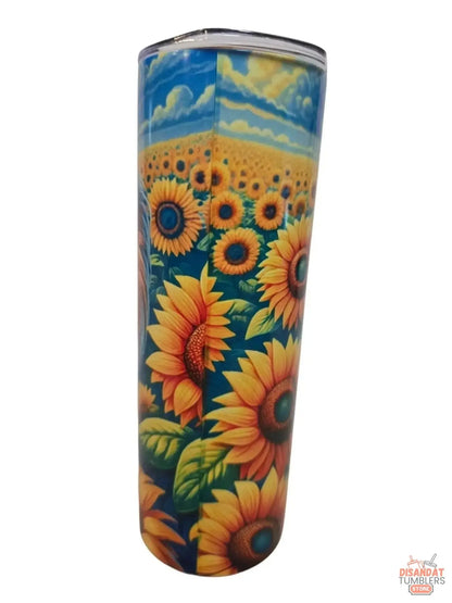 Sunflowers with Adorable Yorkie 20oz Tumbler DisAnDat