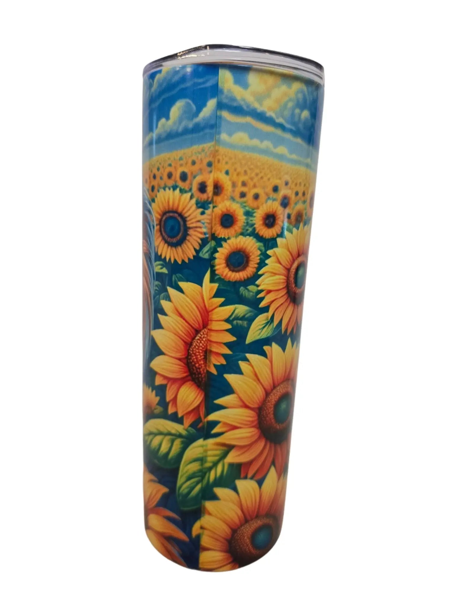Sunflowers with adorable Yorkie 20oz Tumbler Dis An Dat