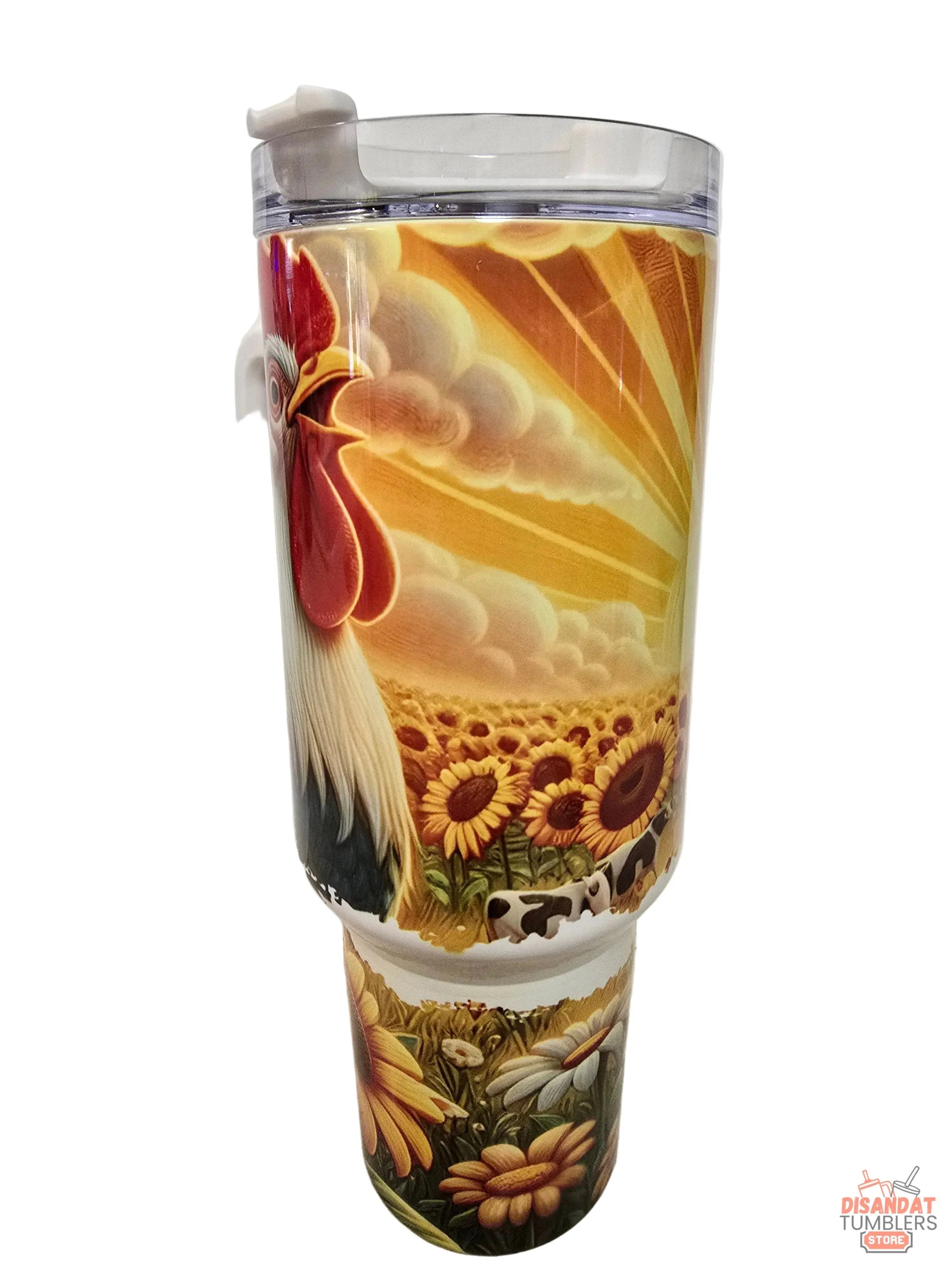 Sunrise Rooster 40oz Tumbler - Dis An Dat Tumbler Store