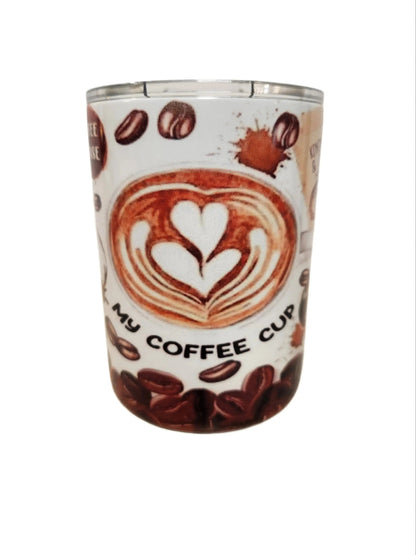 Today, I will drink coffee and smile 10oz coffee tumbler Dis An Dat Tumbler Store