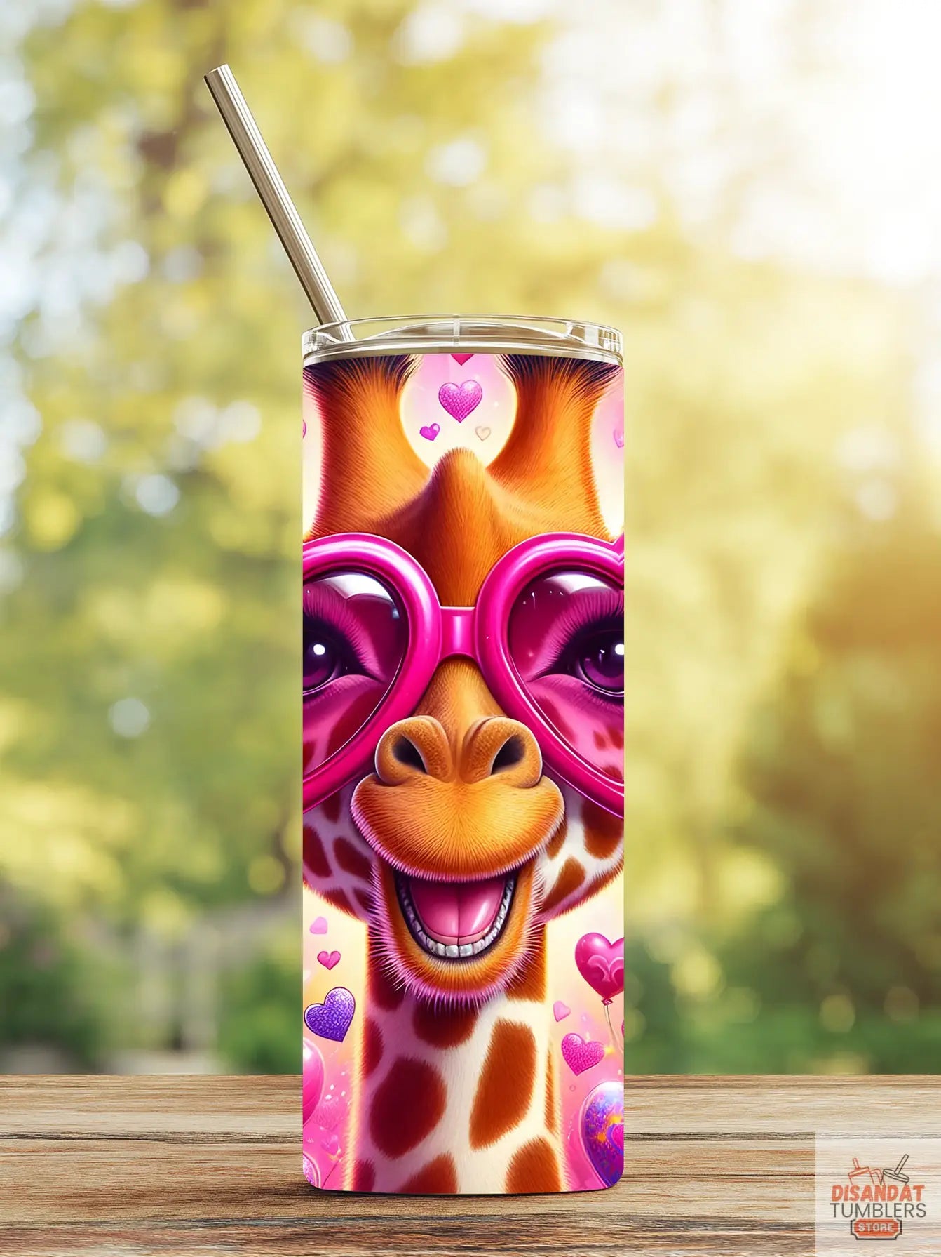 Valentine Heart Giraffe 20oz Tumbler - Dis An Dat Tumbler Store