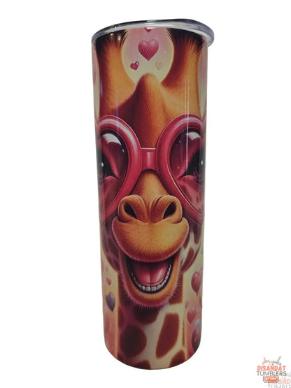 Valentine Heart Giraffe 20oz Tumbler - Dis An Dat Tumbler Store