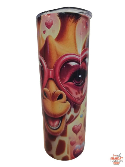Valentine Heart Giraffe 20oz Tumbler - Dis An Dat Tumbler Store