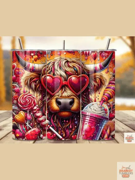 Valentine Heifer 20oz Tumbler - Dis An Dat Tumbler Store
