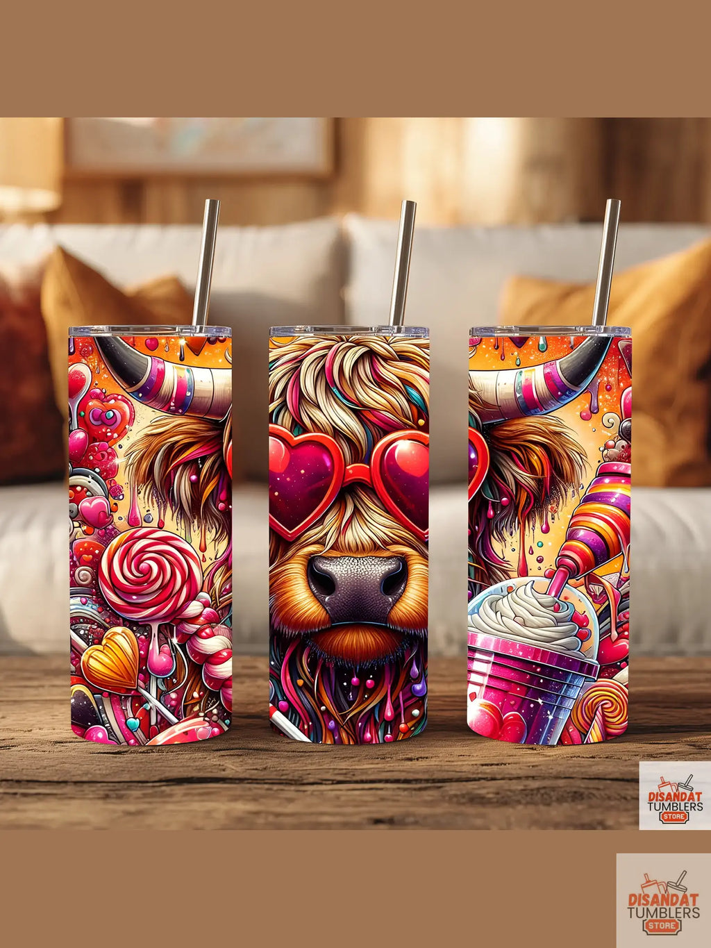 Valentine Heifer 20oz Tumbler - Dis An Dat Tumbler Store