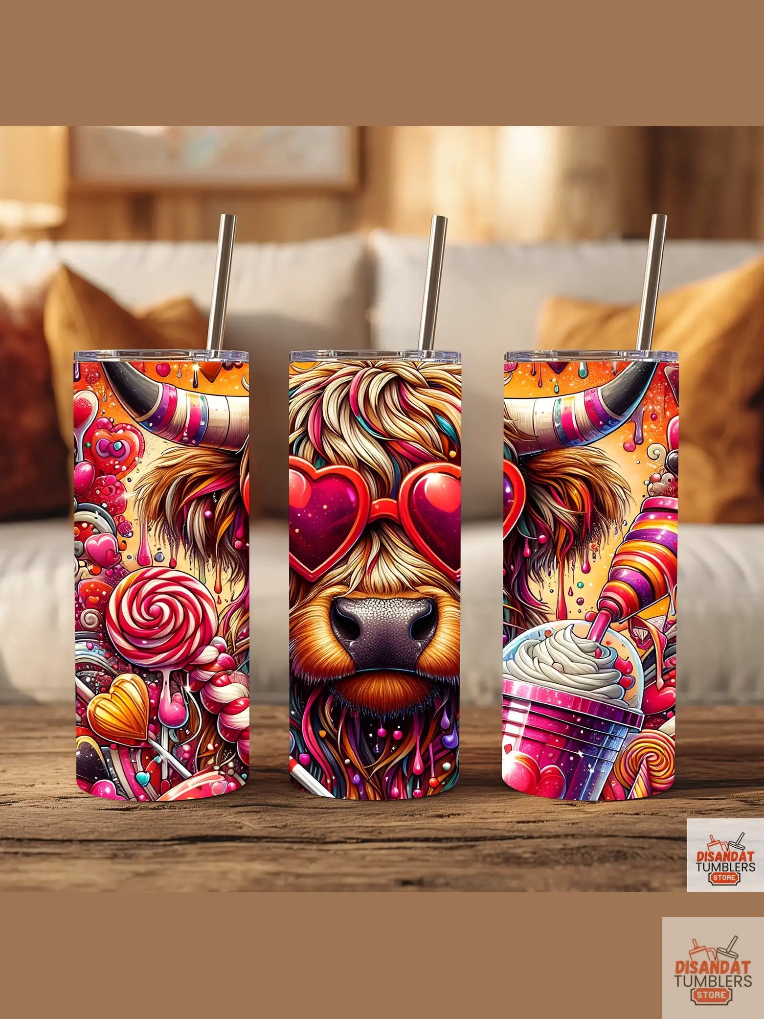 Valentine Heifer 20oz Tumbler - Dis An Dat Tumbler Store