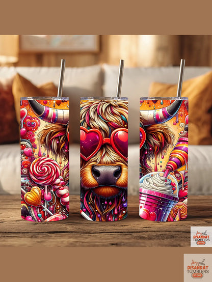 Valentine Heifer 20oz Tumbler - Dis An Dat Tumbler Store