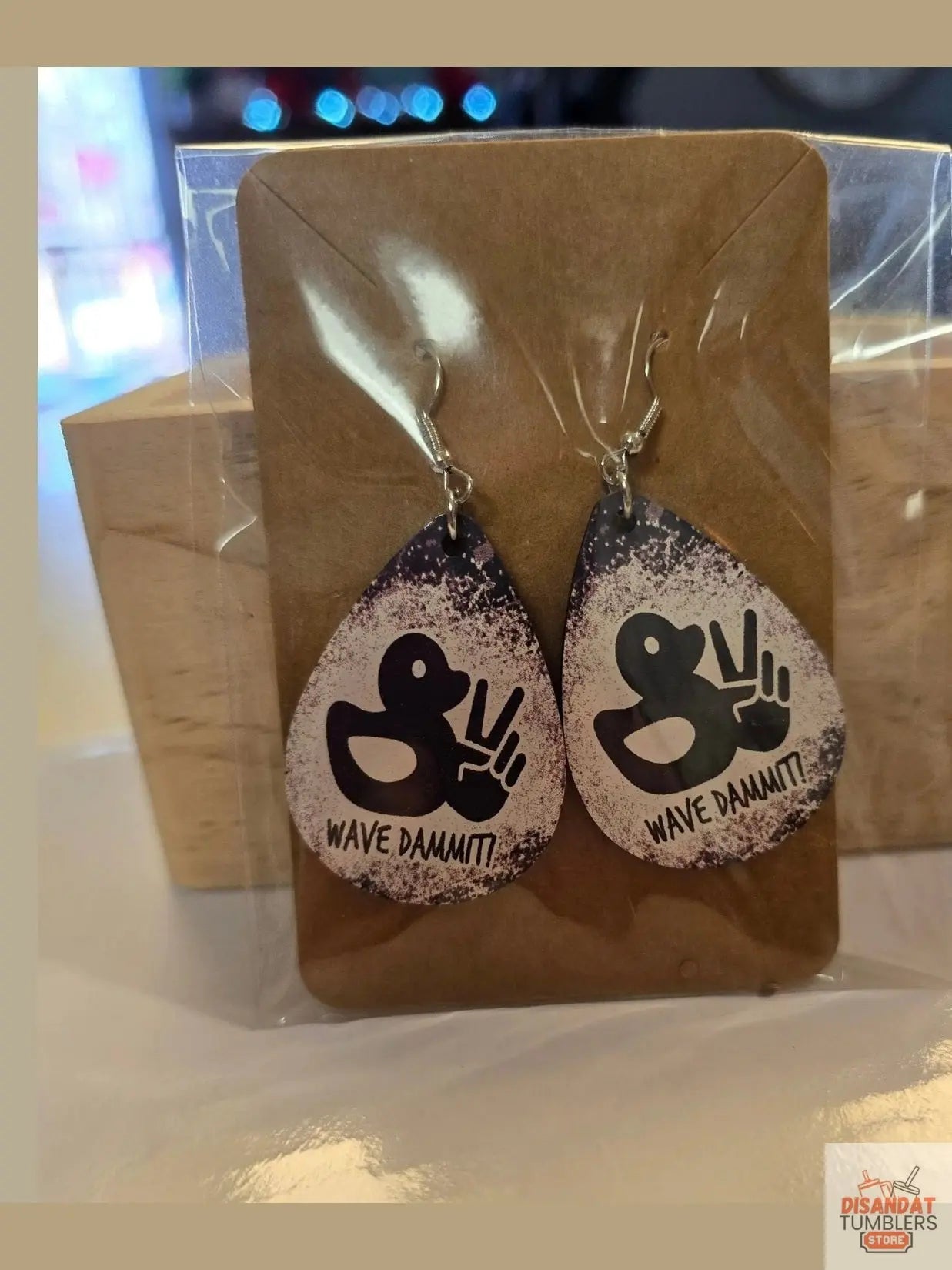 Wave Dammit Custom Duck/Jeep Earrings - Dis An Dat Tumbler Store