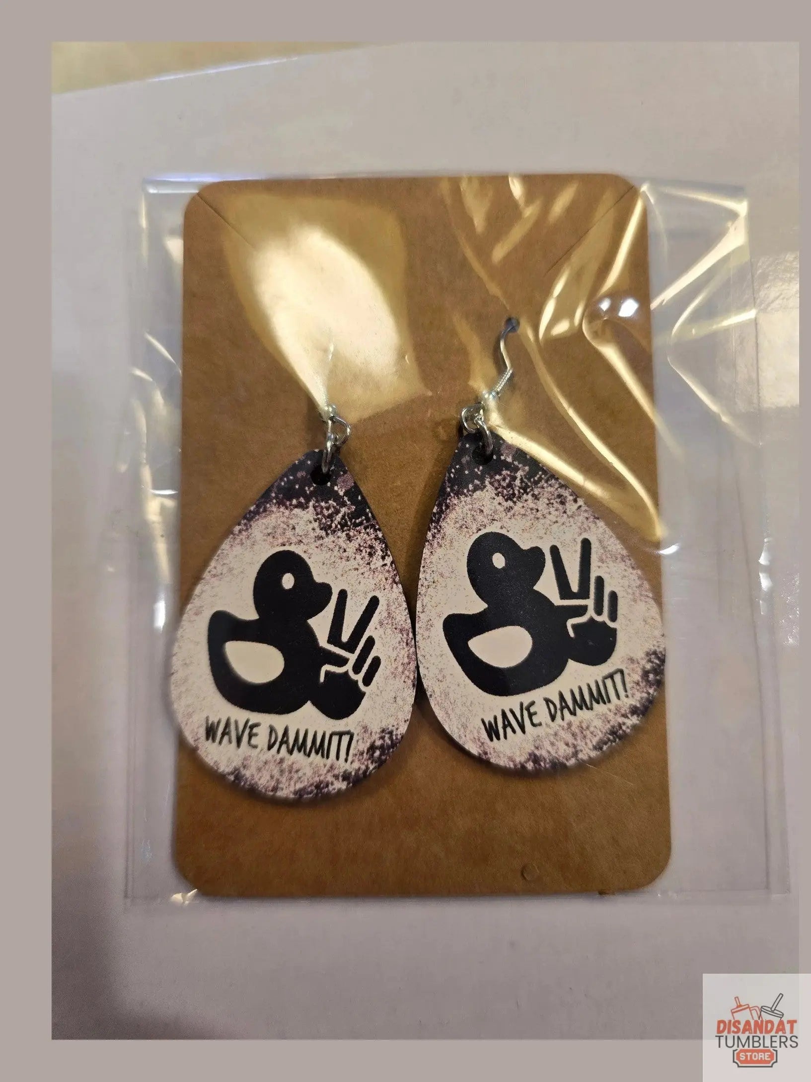Wave Dammit Custom Duck/Jeep Earrings - Dis An Dat Tumbler Store