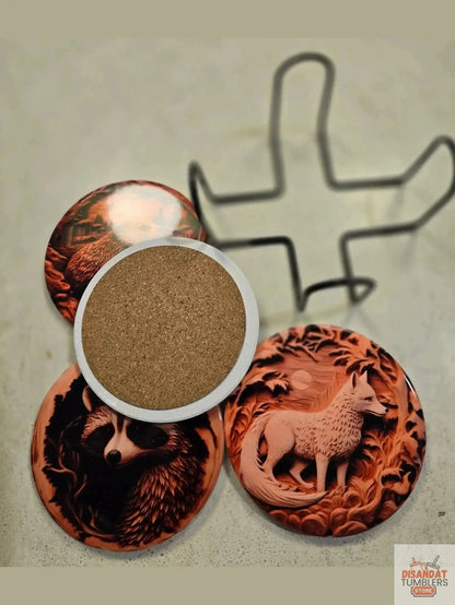 Wildlife 3 inch round Coasters Dis An Dat Tumbler Store
