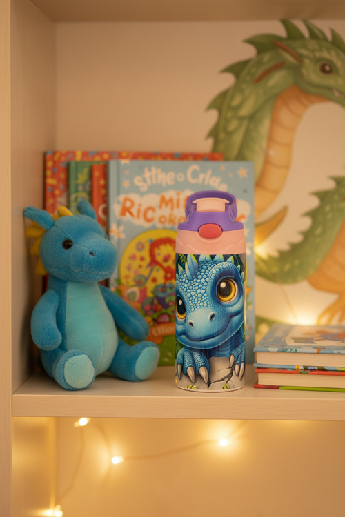 Blue Dragon bottle bedroom lifestyle