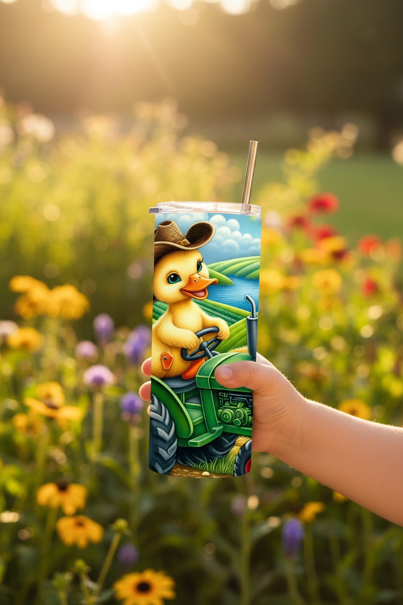 Country Duck tumbler child's hand lifestyle