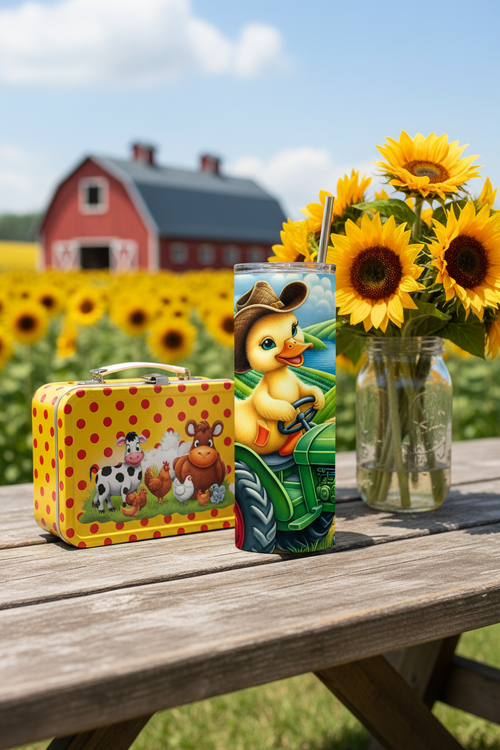 Country Duck tumbler picnic table lifestyle