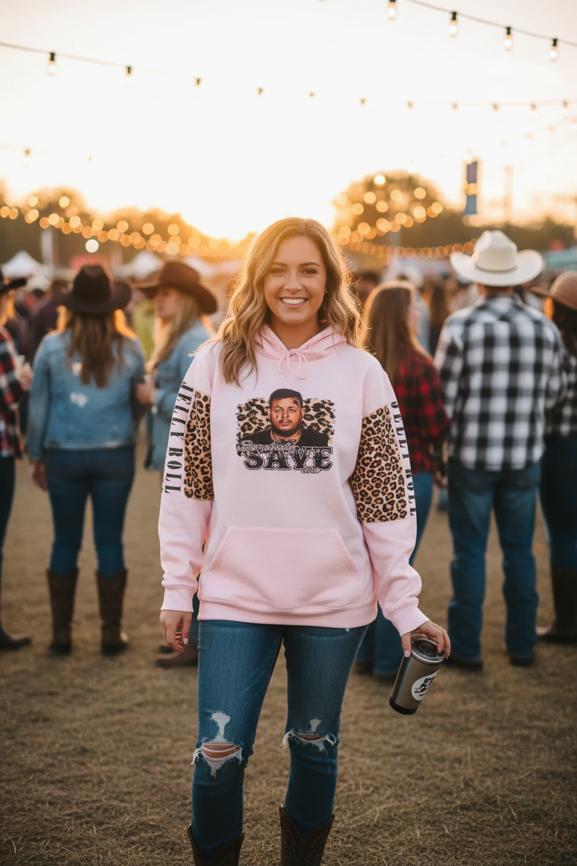 Save Me leopard hoodie festival lifestyle