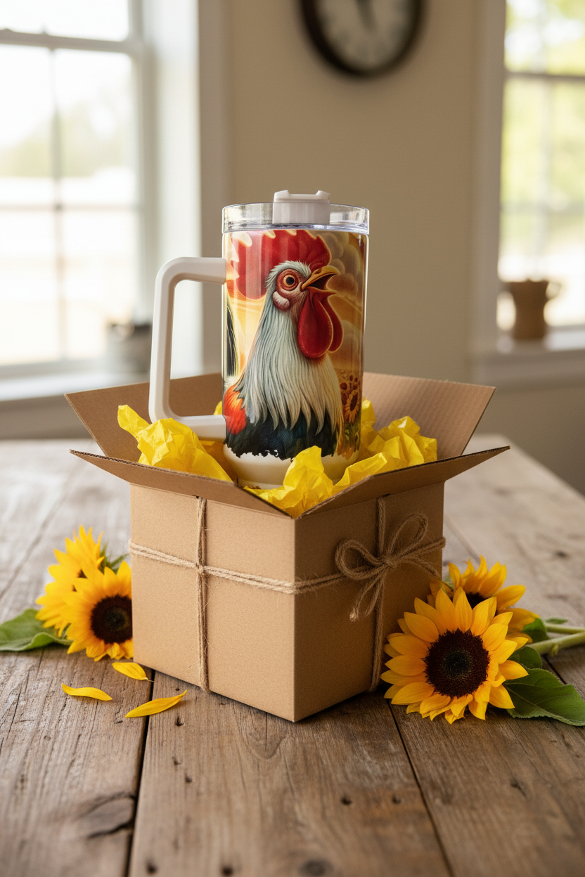 Sunrise Rooster Tumbler - Gift