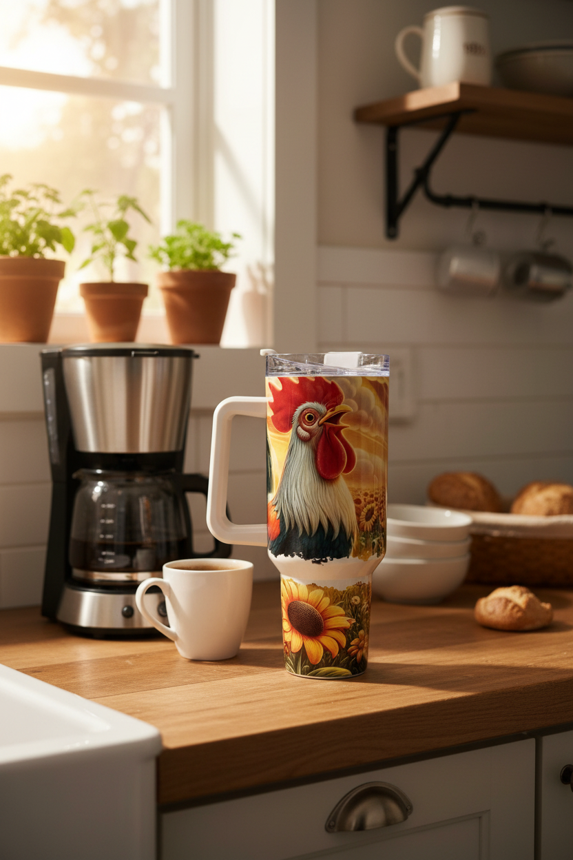 Sunrise Rooster Tumbler - Kitchen